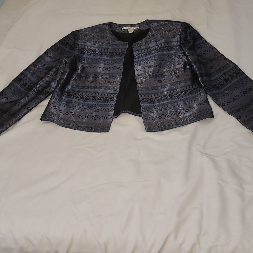 ⏳️Maggy London Blazer Jacket Blue Shiny Ladies Size 10